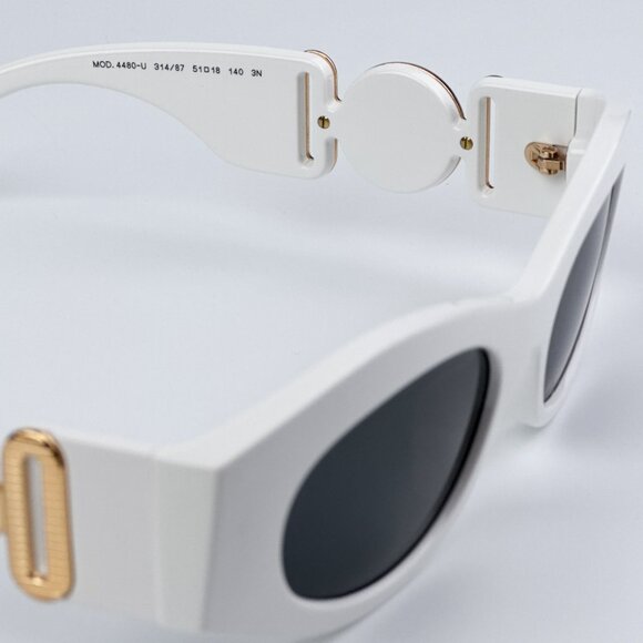 Versace VE4480U 314/87 BRAND NEW Sunglasses White Dark Grey Oval Unisex - Picture 9 of 10